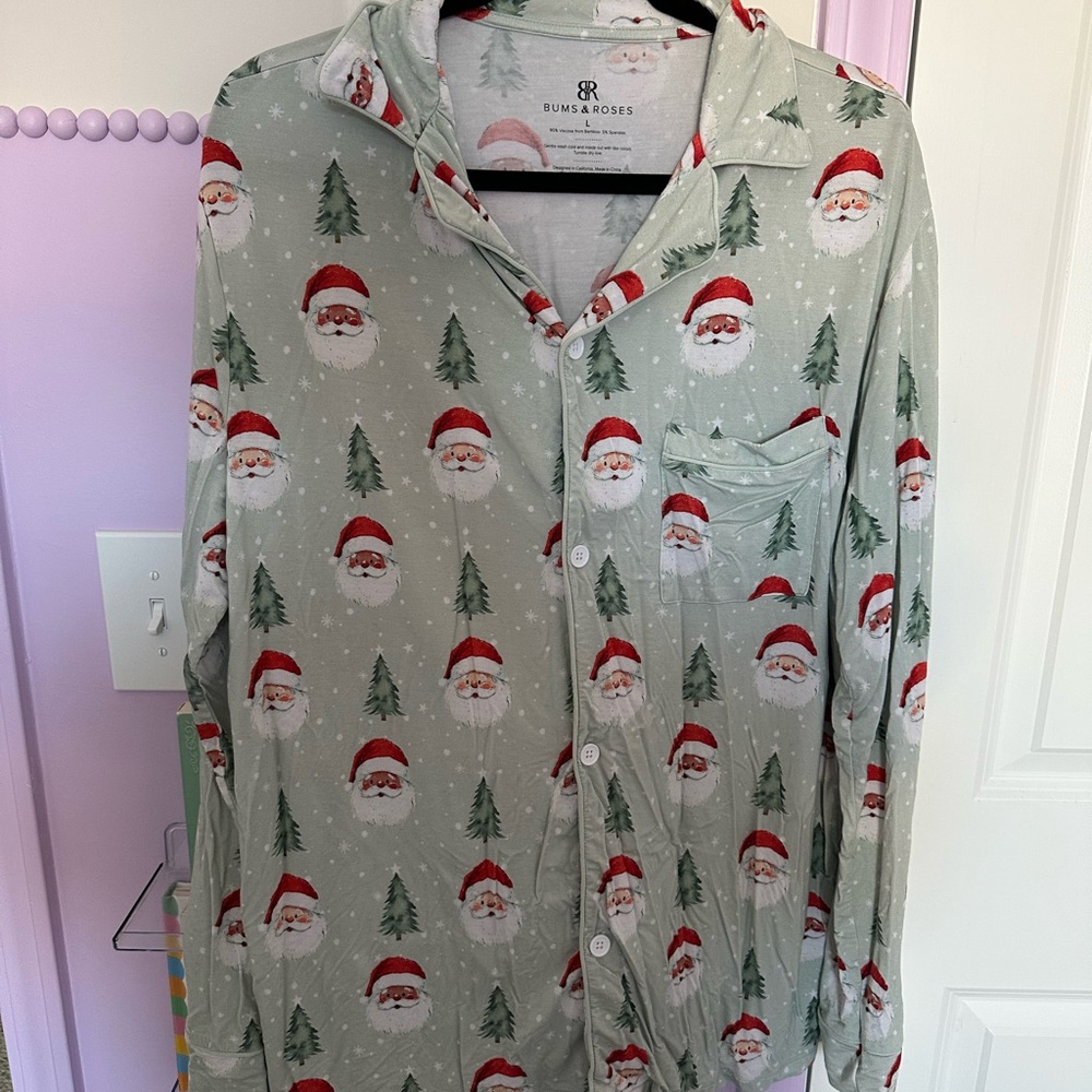 Men’s Santa Print Pajama Top